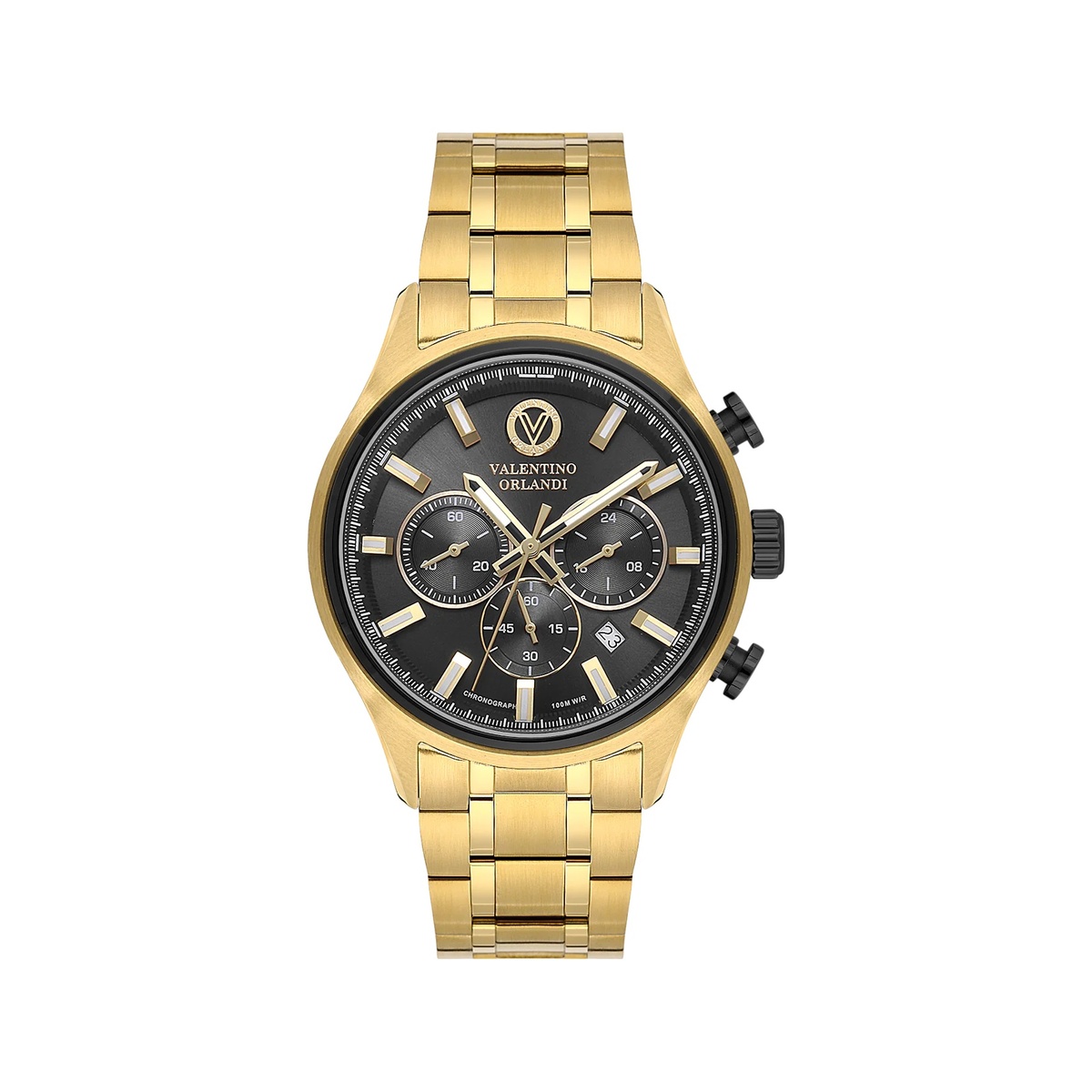 Valentino Orlandi Sport Men Gold Black Chronograph Watch