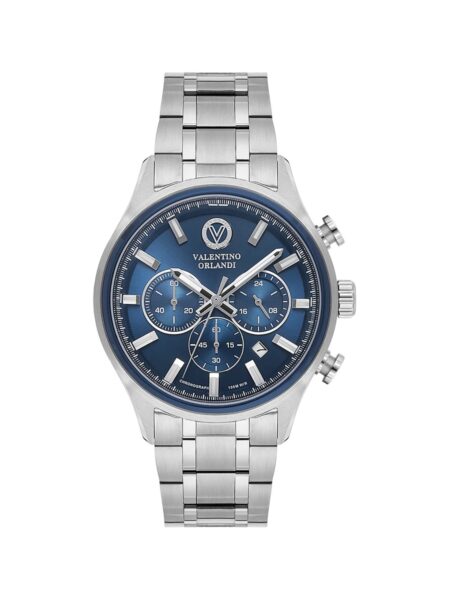 Valentino Orlandi Sport Men Silver Blue Chronograph Watch