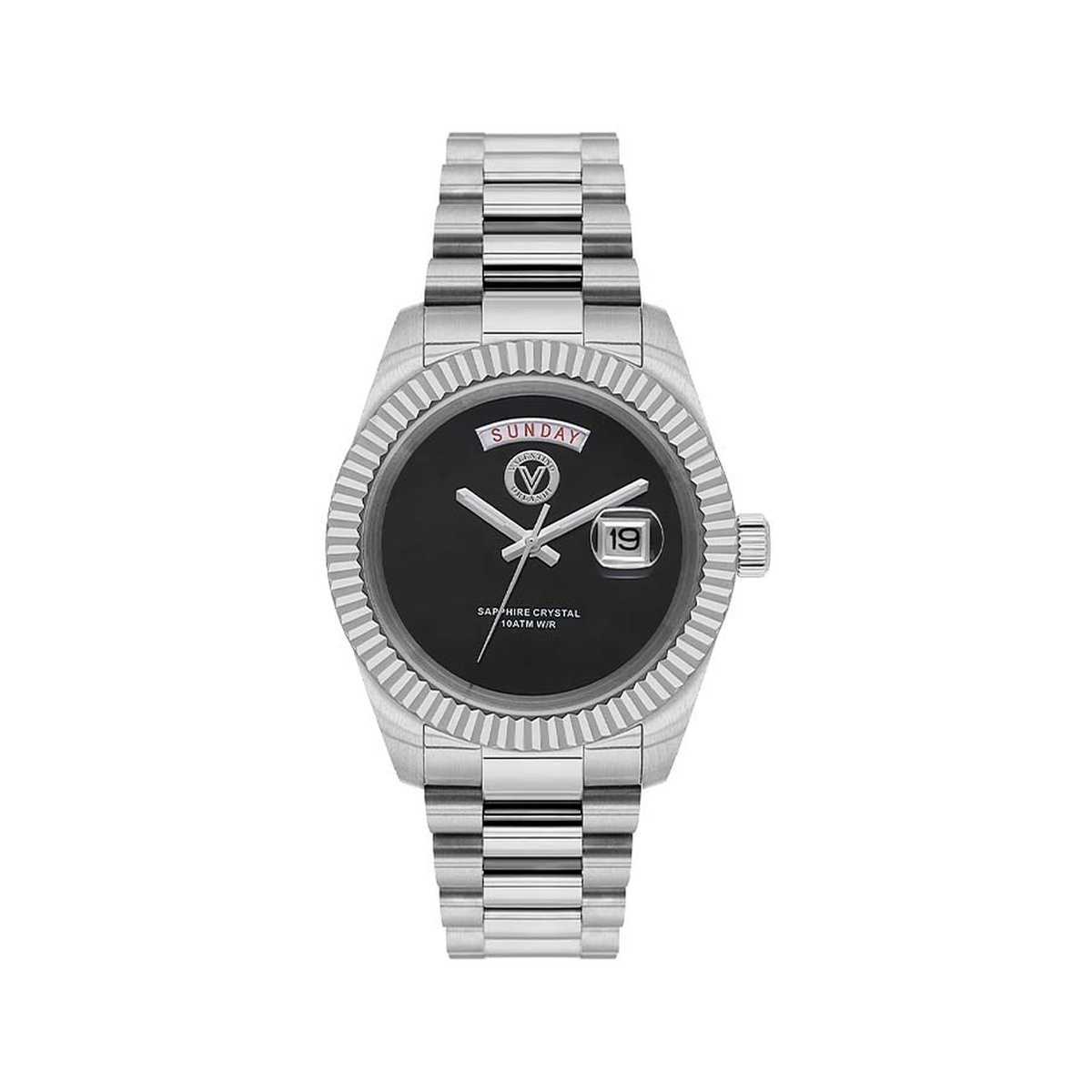 Valentino Orlandi Heritage Men Silver Black Dial Watch