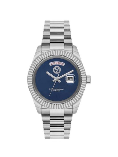 Valentino Orlandi Heritage Men Silver Blue Dial Watch