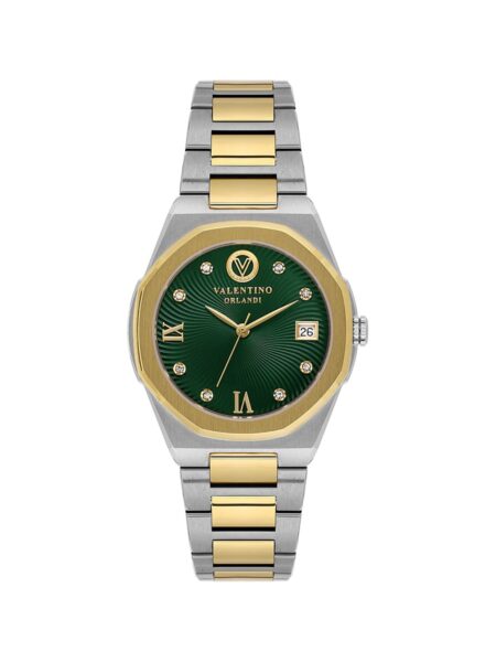 Valentino Orlandi Classic Women Two Tone Green Dial Watch