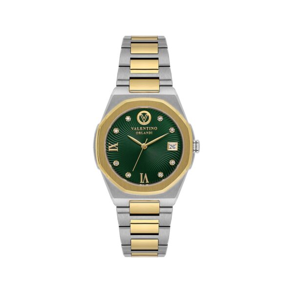 Valentino Orlandi Classic Women Two Tone Green Dial Watch